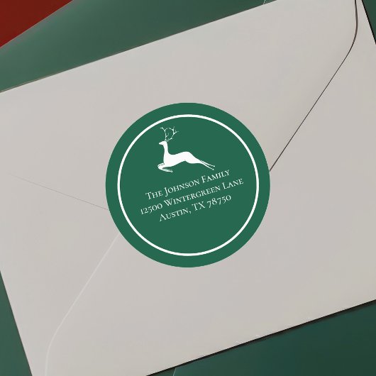 Grüne Weihnachtsbaum Runde Rücksendeadresse Runder Aufkleber