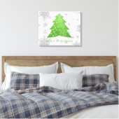 Grüne Weihnachtsbaum Stretch Canvas Print Leinwanddruck (Insitu (Schlafzimmer))