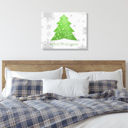 Grüne Weihnachtsbaum Stretch Canvas Print Leinwanddruck (Insitu (Schlafzimmer))