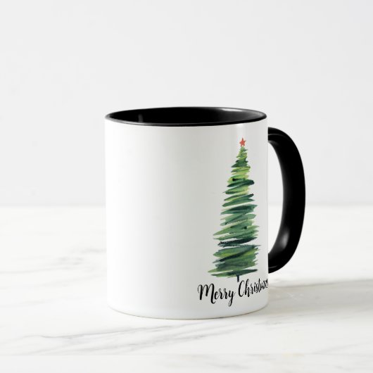 Grüne Weihnachtsbaum Tasse (VorderseiteRechts)