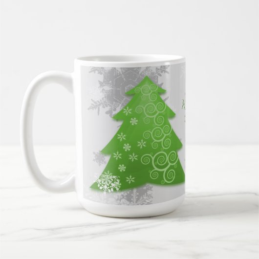 Grüne Weihnachtsbaum-Tasse Kaffeetasse (Links)