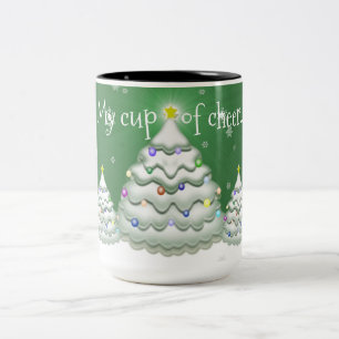 Grüne Weihnachtsbaum-Tasse Zweifarbige Tasse