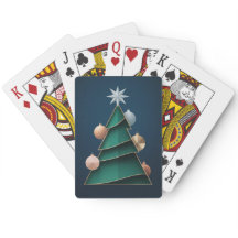 Grüne Weihnachtsbaum-Vektor-Kartenspiel