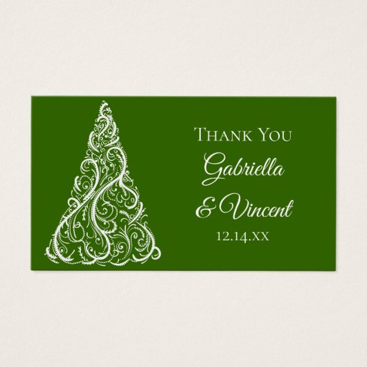 Grüne Weihnachtsbaum Winter Wedding Liebesmarken (Vorderseite)