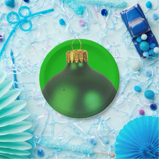 Grüne Weihnachtsbaumdekoration Party Urlaub Pappteller (Party)