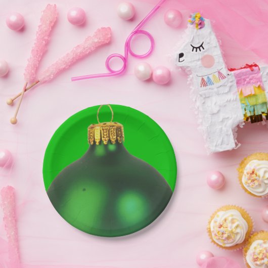 Grüne Weihnachtsbaumdekoration Party Urlaub Pappteller (Party)