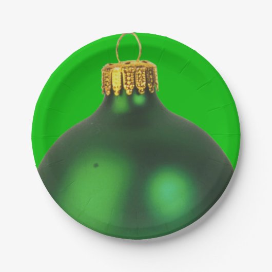 Grüne Weihnachtsbaumdekoration Party Urlaub Pappteller (Vorderseite)