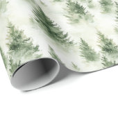Grüne Weihnachtsbäume auf hellgrün Geschenkpapier (Rolleneckpunkt)
