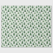 Grüne Weihnachtsbäume auf hellgrün Geschenkpapier (Flach)