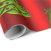Grüne Weihnachtsbäume auf Rot Geschenkpapier (Rolleneckpunkt)