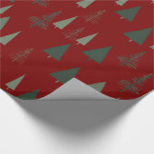 Grüne Weihnachtsbäume Geschenkpapier (Ecke)