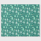 Grüne Weihnachtsbäume Geschenkpapier (Flach)