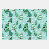 Grüne Weihnachtsbaume Geschenkpapier Set (Vorderseite)