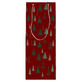 Grüne Weihnachtsbäume Geschenktüte Für Weinflaschen (Rückseite)