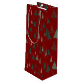 Grüne Weihnachtsbäume Geschenktüte Für Weinflaschen (Rückseite Schrägansicht)