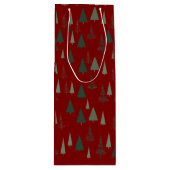 Grüne Weihnachtsbäume Geschenktüte Für Weinflaschen (Vorderseite)