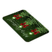 Grüne Weihnachtsbäume Gruß Rot  Magnet (Rechte Seite)