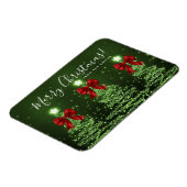 Grüne Weihnachtsbäume Gruß Rot  Magnet (Linke Seite)