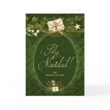 Grüne Weihnachtsbäume in spanischer Sprache mit de