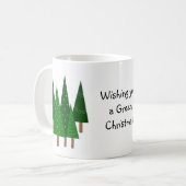 Grüne Weihnachtsbäume Kaffeetasse (Vorderseite Links)