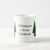 Grüne Weihnachtsbäume Kaffeetasse (Mittel)