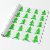 Grüne Weihnachtsbaume mit Star Wrapping Paper Geschenkpapier (Ungerollt)