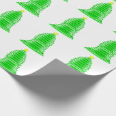 Grüne Weihnachtsbaume mit Star Wrapping Paper Geschenkpapier (Ecke)