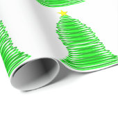 Grüne Weihnachtsbaume mit Star Wrapping Paper Geschenkpapier (Rolleneckpunkt)