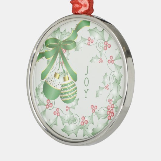 Grüne Weihnachtsbäume von Holly Light Pink Ornament Aus Metall (Links)