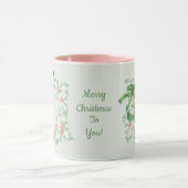 Grüne Weihnachtsbäume von Holly Light Pink Tasse (Zentrum)