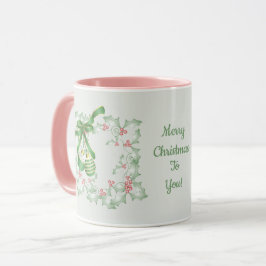 Grüne Weihnachtsbäume von Holly Light Pink Tasse