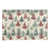 Grüne Weihnachtsbäume Wasserfarbe Grunge Maroon Kissenbezug (Vorderseite-Rechts)