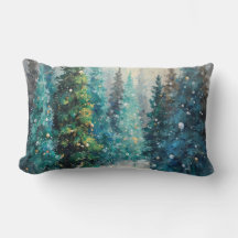 Grüne Weihnachtsbäume Winterwald