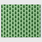 Grüne Weihnachtsbäume Wrackpapier Geschenkpapier (Flach)