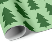 Grüne Weihnachtsbäume Wrackpapier Geschenkpapier (Rolleneckpunkt)