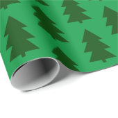 Grüne Weihnachtsbäume Wrackpapier Geschenkpapier (Rolleneckpunkt)