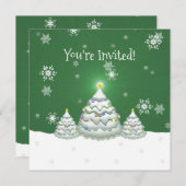 Grüne Weihnachtsbaumeinladung Einladung (Vorne/Hinten)