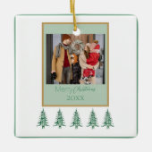 Grüne Weihnachtsbaumen 1-Foto-Rahmen Keramikornament (Vorderseite)