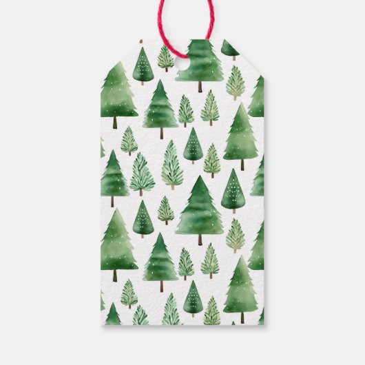 Grüne Weihnachtsbaumen Geschenkanhänger (Rückseite)