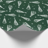 Grüne Weihnachtsbaumen Geschenkpapier (Ecke)