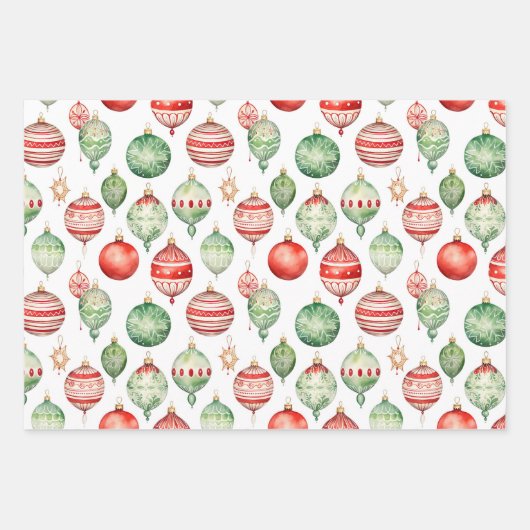 Grüne Weihnachtsbaumen Geschenkpapier Set (Vorderseite 3)