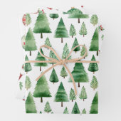 Grüne Weihnachtsbaumen Geschenkpapier Set (Beispiel)