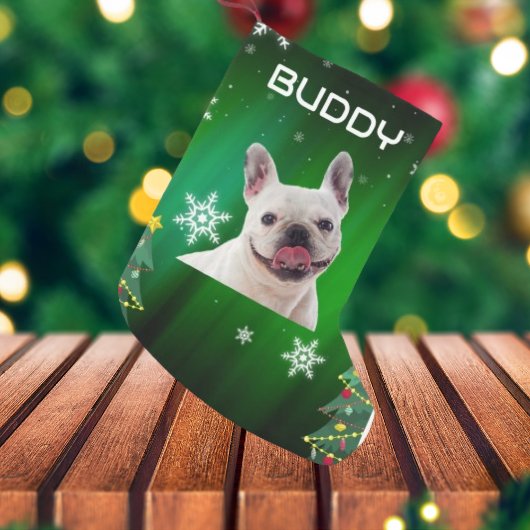 Grüne Weihnachtsbaumen Hunde Foto Kleiner Weihnachtsstrumpf
