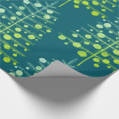 Grüne Weihnachtsbaumen Laden Ornamente Aquamarin B Geschenkpapier (Ecke)