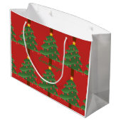 Grüne Weihnachtsbaumen Thunder_Cove Große Geschenktüte (Rückseite Schrägansicht)