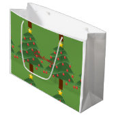 Grüne Weihnachtsbaumen Thunder_Cove Große Geschenktüte (Vorderseite Schrägansicht)