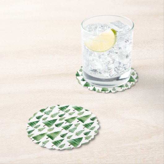 Grüne Weihnachtsbaumen Untersetzer (Vor Ort)