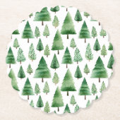 Grüne Weihnachtsbaumen Untersetzer (Vorderseite)