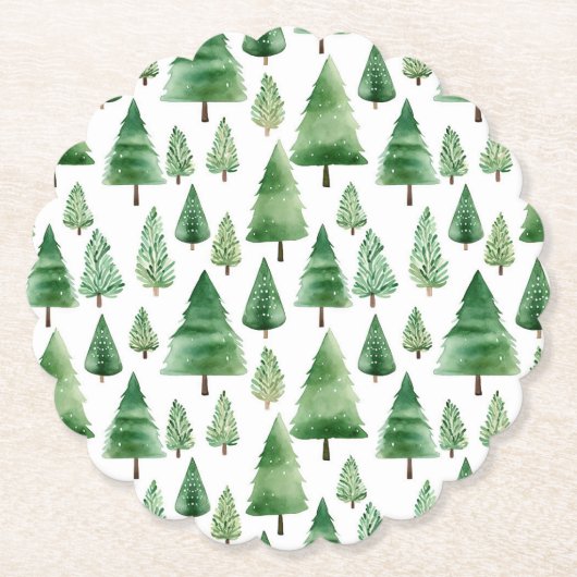Grüne Weihnachtsbaumen Untersetzer (Vorderseite)