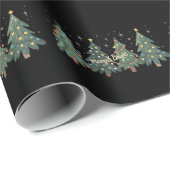 Grüne Weihnachtsbaumen Weihnachten Geschenkpapier (Rolleneckpunkt)